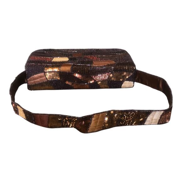 K.C. Malhan Marilyn Purse Beaded Sequined Evening Shoulder Bag Magnetic Clasp - Picture 12 of 16